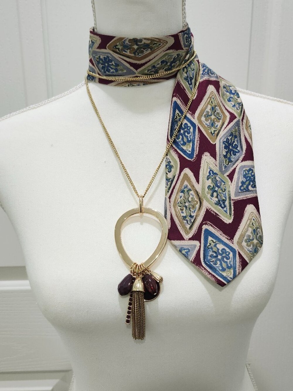 Neckwear & Gold Chain Necklace w/ 6 Charms, Reimagined for Today’s Trendy Look